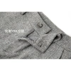 Grey wool wide-leg pants for women's autumn and winter style, high-waisted straight-leg casual pants, loose and high-end long dress pants Item Picture